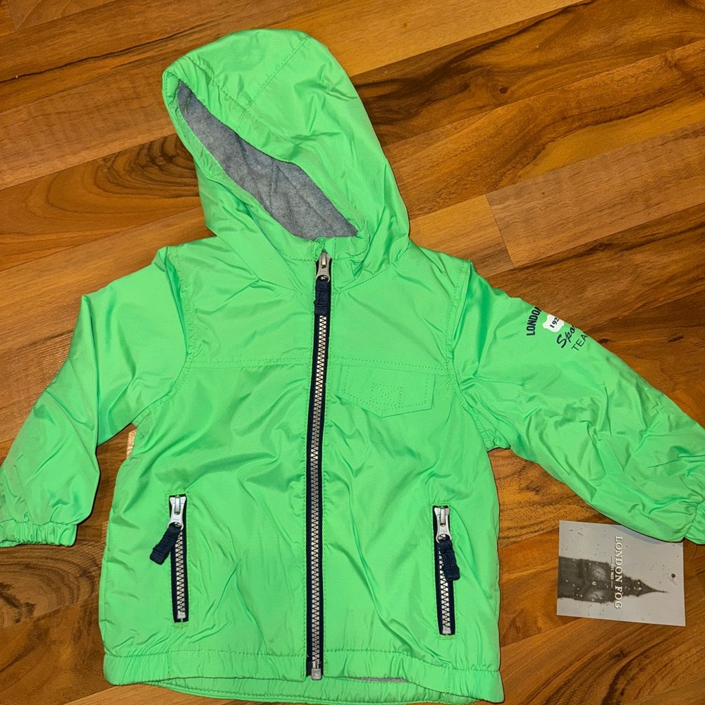 London Fog baby boy lime green spring light weight coat‎ size 12 months NWT